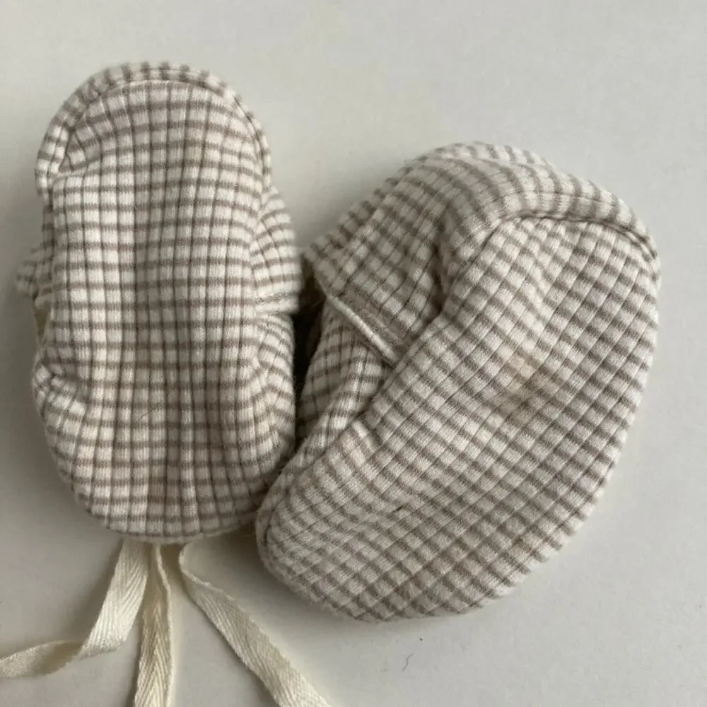 Quincy Mae Beige & Cream Baby Walker Shoes